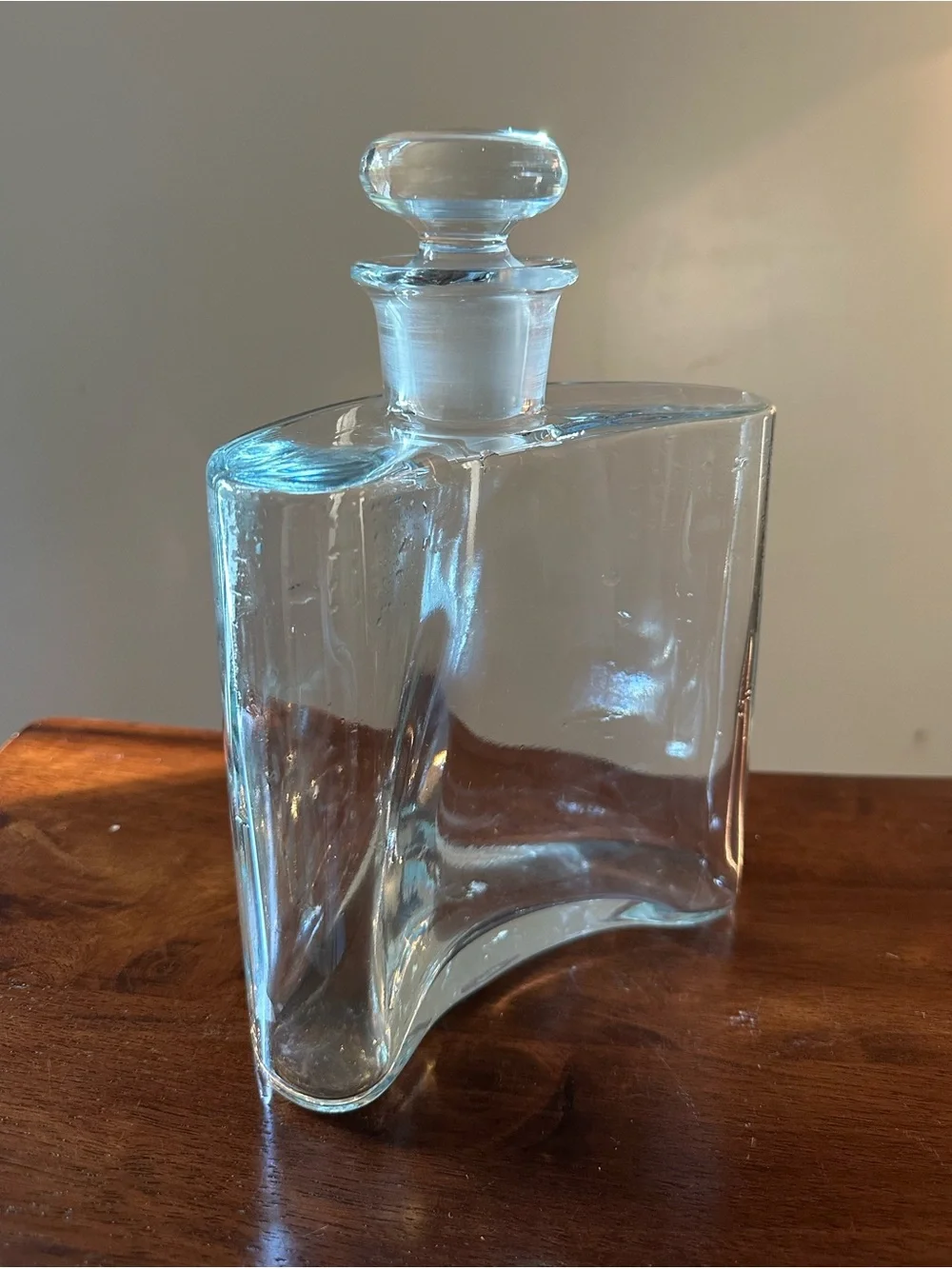 Crate & Barrel • large decanter • glass • heavyweight